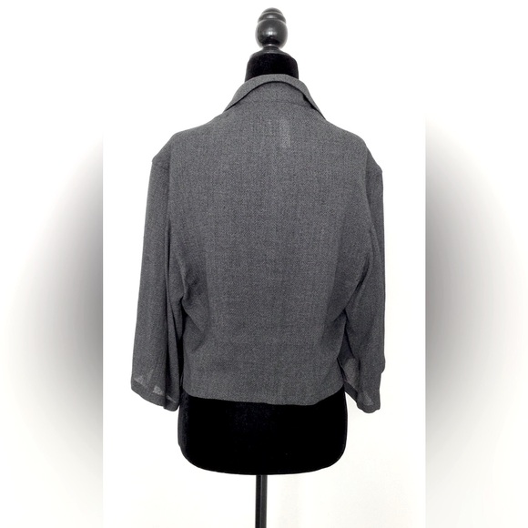Y’s by Yohjii Yamamoto - Charcoal Grey Light Jacket w 3/4 Sleeves - US 4 - Picture 3 of 6